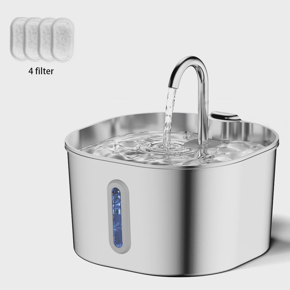 Automatische RVS Katten Drinkfontein 2.2L - Stille Waterdispenser voor Hond & Kat