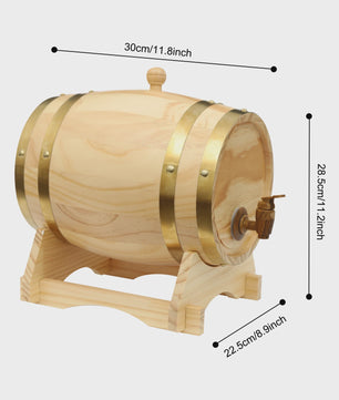 Eikenhouten Wijnvat 3L/5L met Tap & Standaard - Perfect voor Whisky, Wijn of Rum