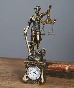 Retro Justitia Beeld - Gerechtigheidssymboliek voor Kantoor en Thuis