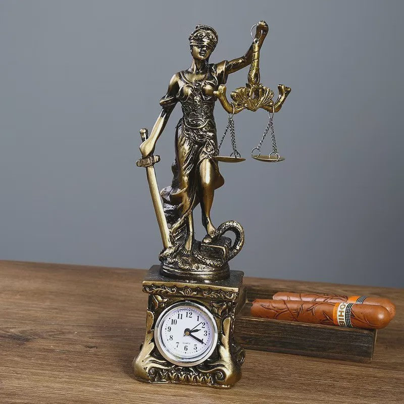 Retro Justitia Beeld - Gerechtigheidssymboliek voor Kantoor en Thuis