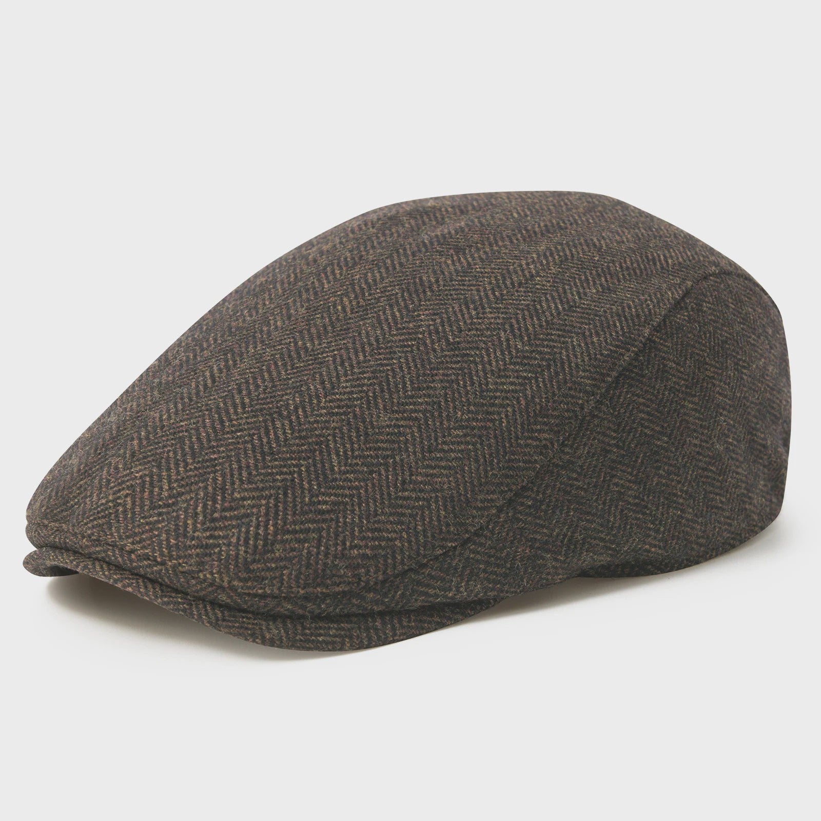 Heren Visgraat Wolmix Flat Cap - Stijlvolle Newsboy & Gatsby Pet voor Winter & Outdoor