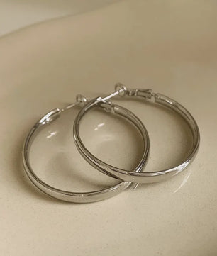 Grote Platte Hoepel Oorbellen - Trendy Cirkel Sieraden voor Dames