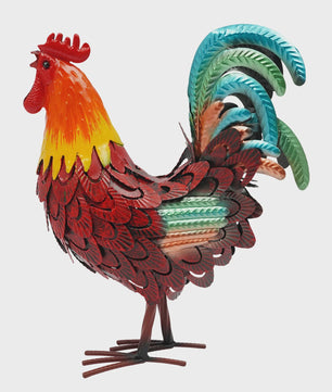 Set van 5 Metalen Haan Tuindecoratie Beelden - Farmhouse Stijl
