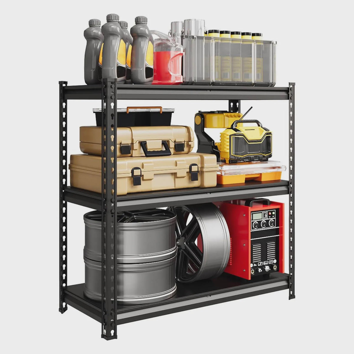 Robuust Stalen Stellingkast 3 of 5 etages - Verstelbaar voor Garage, Keuken, Werkplaats