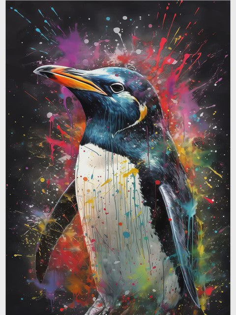 Abstracte Dieren Canvas Poster: Leeuw, Tijger, Aap, Uil - Muurdecoratie Woonkamer