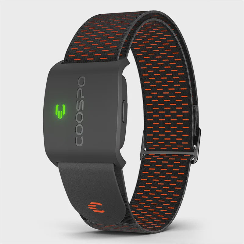 COOSPO HW9 HRM Sensor Armband Heart Rate Monitor with HR Zones/Calories for Fitness Running BLE5.0 ANT+ for Peloton,Zwift,Wahoo