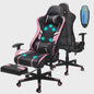 Ergonomische Massage Gaming Stoel met Voetensteun en Lendensteun - Verstelbaar