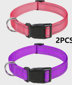 Verstelbare Halsband voor Honden en Puppies met Reflecterende Strepen - Veilig en Comfortabel