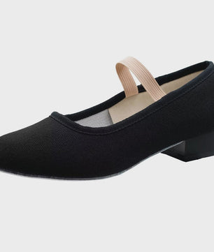 Zwarte Canvas Dansschoenen voor Dames met 2.5 cm Hak - Podium & Ballet