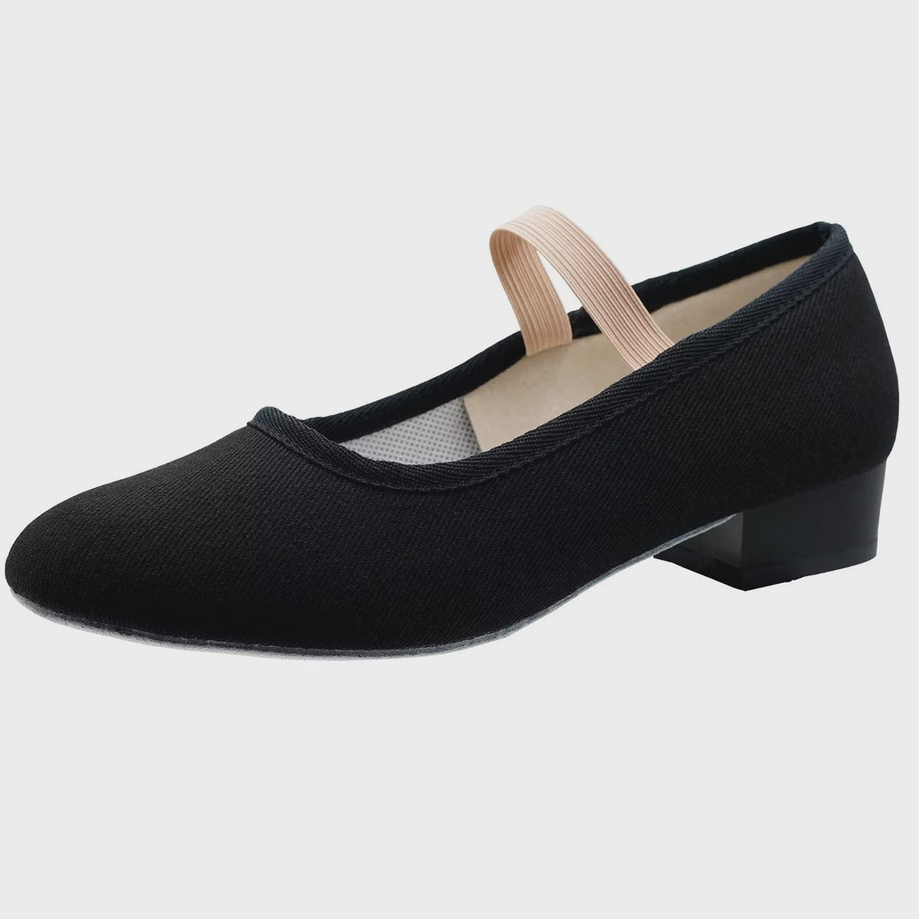 Zwarte Canvas Dansschoenen voor Dames met 2.5 cm Hak - Podium & Ballet
