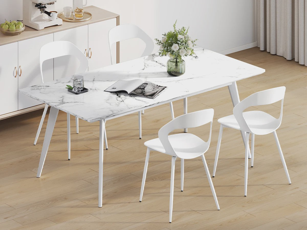 Set van 4 Moderne Eetkamerstoelen - PP Zitting & Metalen Poten - Ergonomisch Design