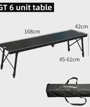 Tryhomy Outdoor Camping IGT Tafel - 6 Unit Aluminium Opvouwbaar BBQ & Picnic Bureau
