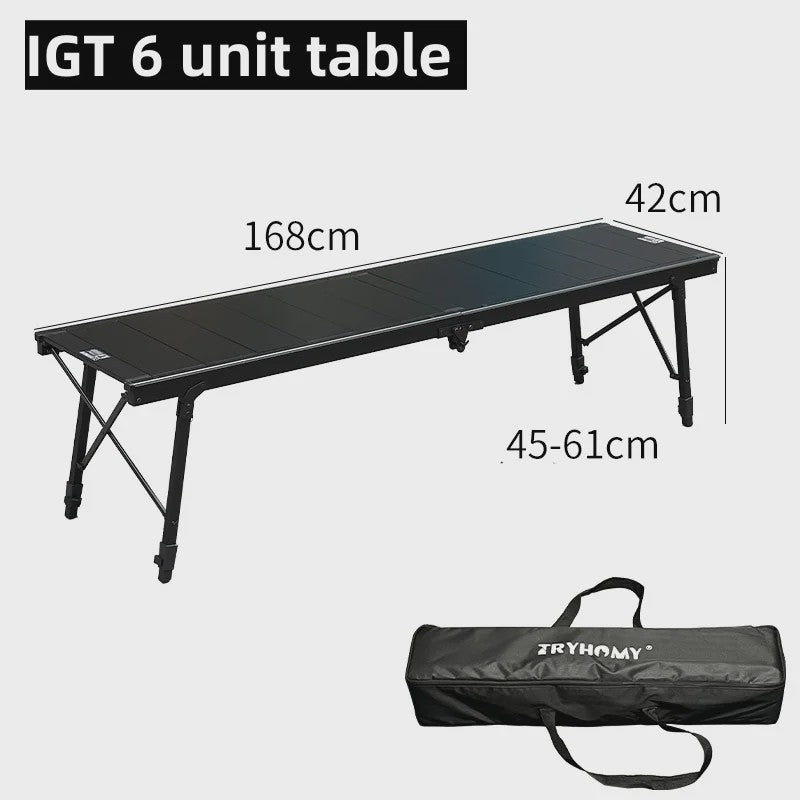 Tryhomy Outdoor Camping IGT Tafel - 6 Unit Aluminium Opvouwbaar BBQ & Picnic Bureau