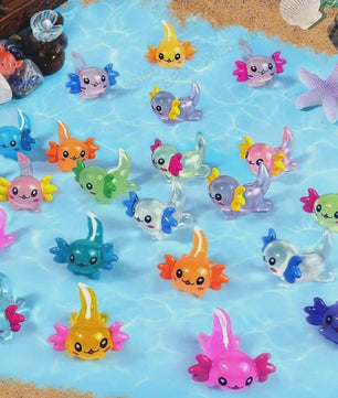 Set van 10-30 Mini Axolotl Beeldjes - Schattige Hars Figuurtjes voor Tuin, Aquarium & Decoratie