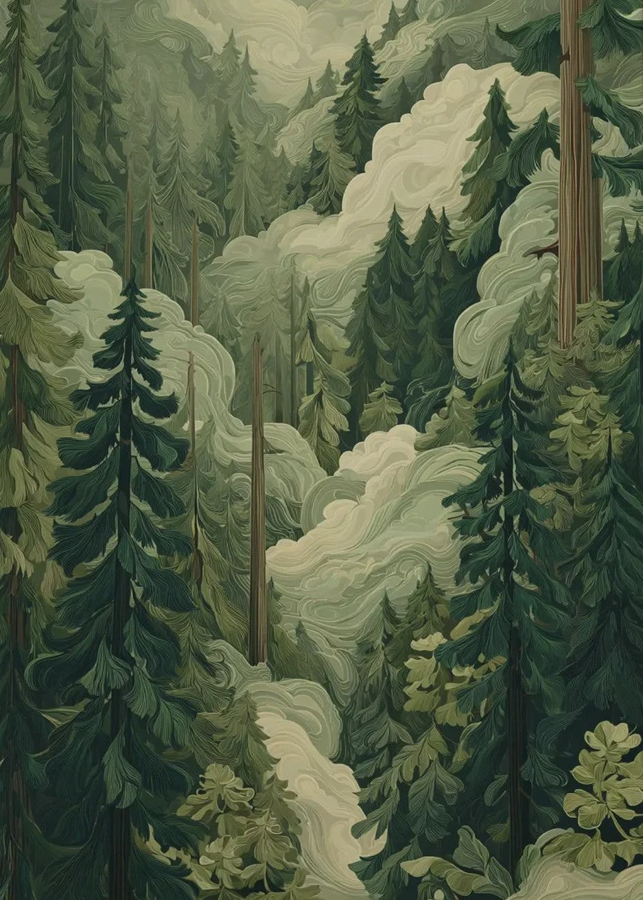 Japanse Canvas Poster: Zen Bos, Koi Vis & Kraanvogel - Sfeervolle Wanddecoratie