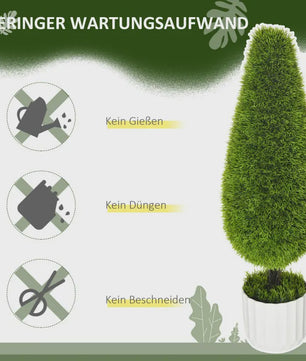 Set van 2 Kunstcipressen 90 cm met Pot en Mos - Decoratieve Kunstplant voor Binnen en Buiten