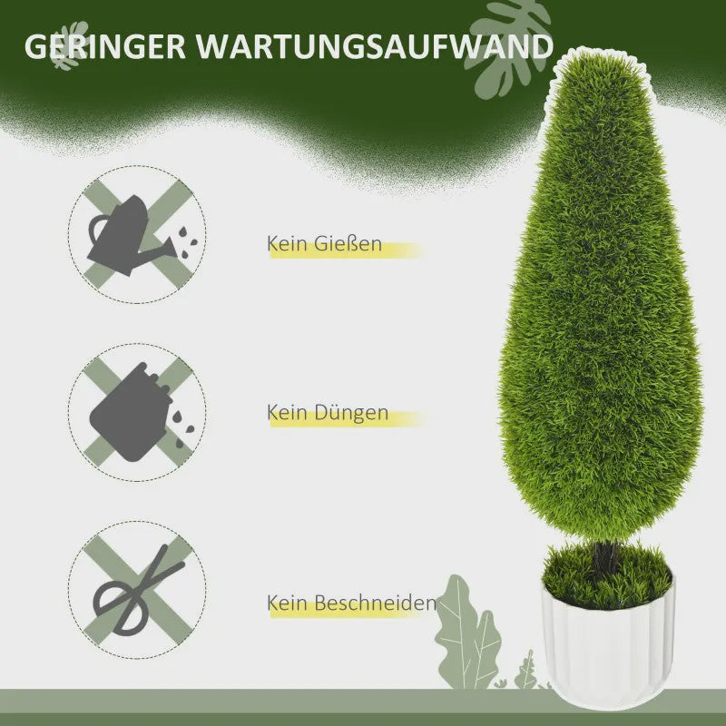 Set van 2 Kunstcipressen 90 cm met Pot en Mos - Decoratieve Kunstplant voor Binnen en Buiten