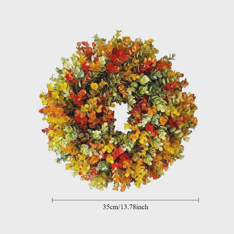 Elegante Kunstbloemen Krans - Realistische Herfstbladeren voor Binnen, Deurdecoratie & Kerst