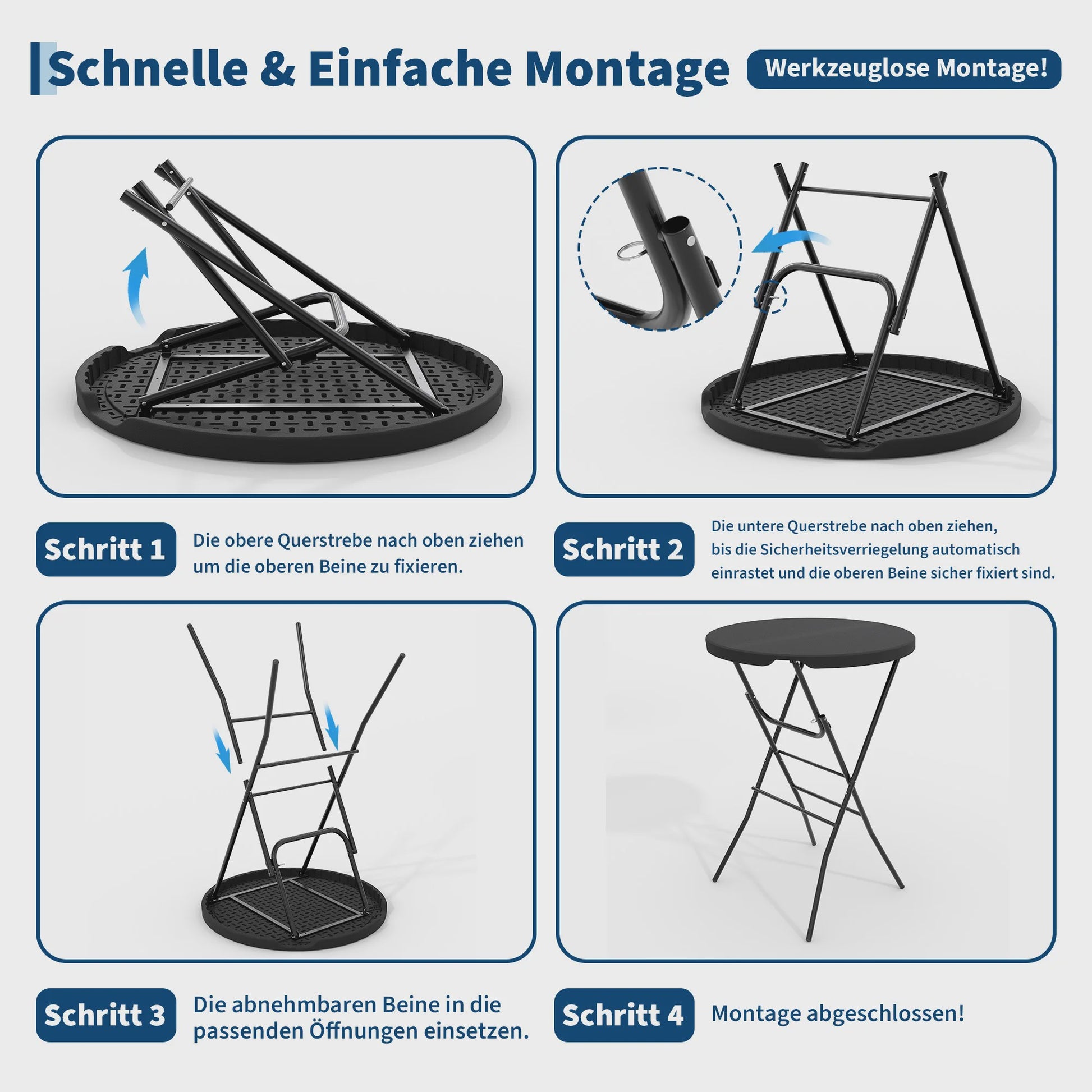 Ronde Staande Klaptafel 80cm - Weerbestendige Bistro Tafel voor Buitenfeesten & Evenementen