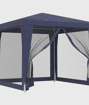 2.5x2.5m Blauwe Partytent met Horren en Ritsingang - UV & Waterbestendig