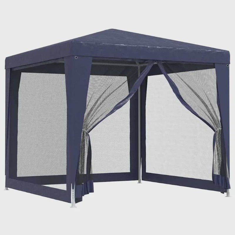 2.5x2.5m Blauwe Partytent met Horren en Ritsingang - UV & Waterbestendig