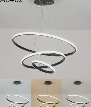 Moderne 3-Rings Hanglamp Dimbare Plafondlamp - Verstelbaar en Stijlvol