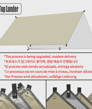 Waterdichte Camping Tarp - Ultralichte Zonwering & Schuilplek voor Buitenactiviteiten
