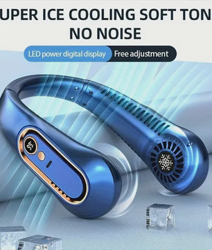 Draagbare Nekventilator met LED Display - 5 Snelheden & Bladloos Ontwerp