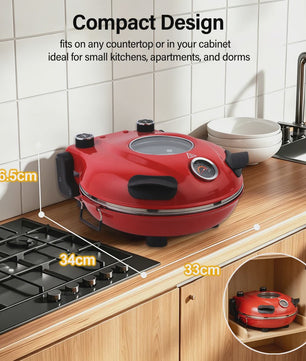 Elektrische Pizzaoven 12-inch met Dubbele Temperatuurregeling tot 420℃