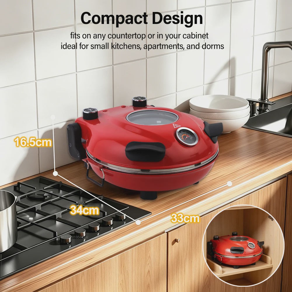 Elektrische Pizzaoven 12-inch met Dubbele Temperatuurregeling tot 420℃