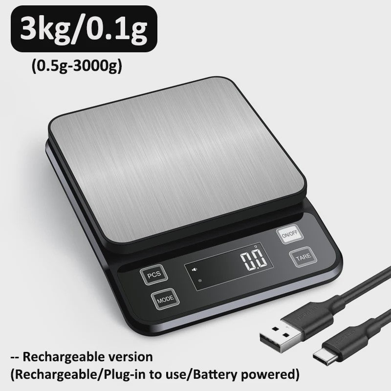 Digitale Keukenweegschaal 10kg - 0.1g Precisie, Waterdicht RVS, LCD Display