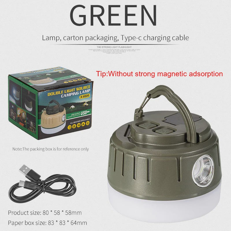 Draagbare LED Camping Lantaarn met Haak & Magneet - Noodverlichting & Powerbank