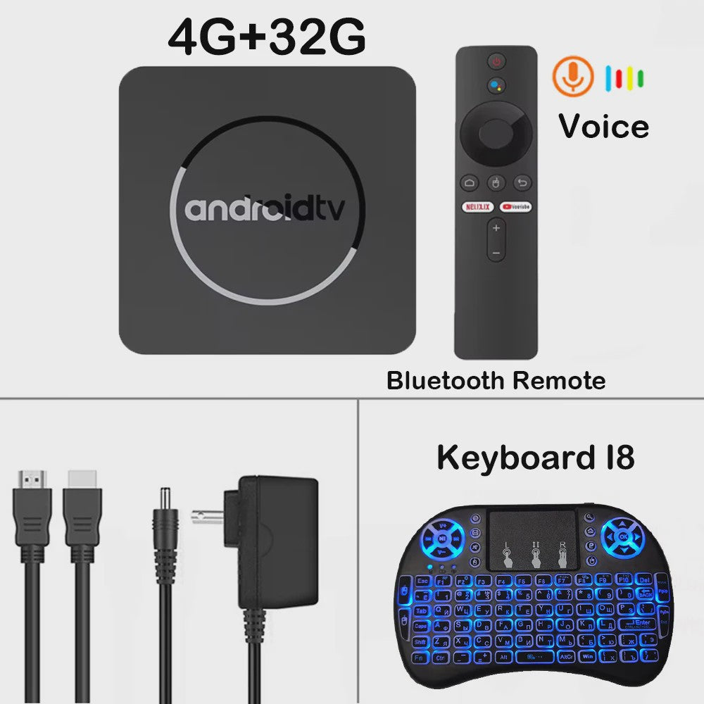 Android TV Box Q10: 8K Ultra HD Media Player met Dual Band WiFi & Google Voice Assistant