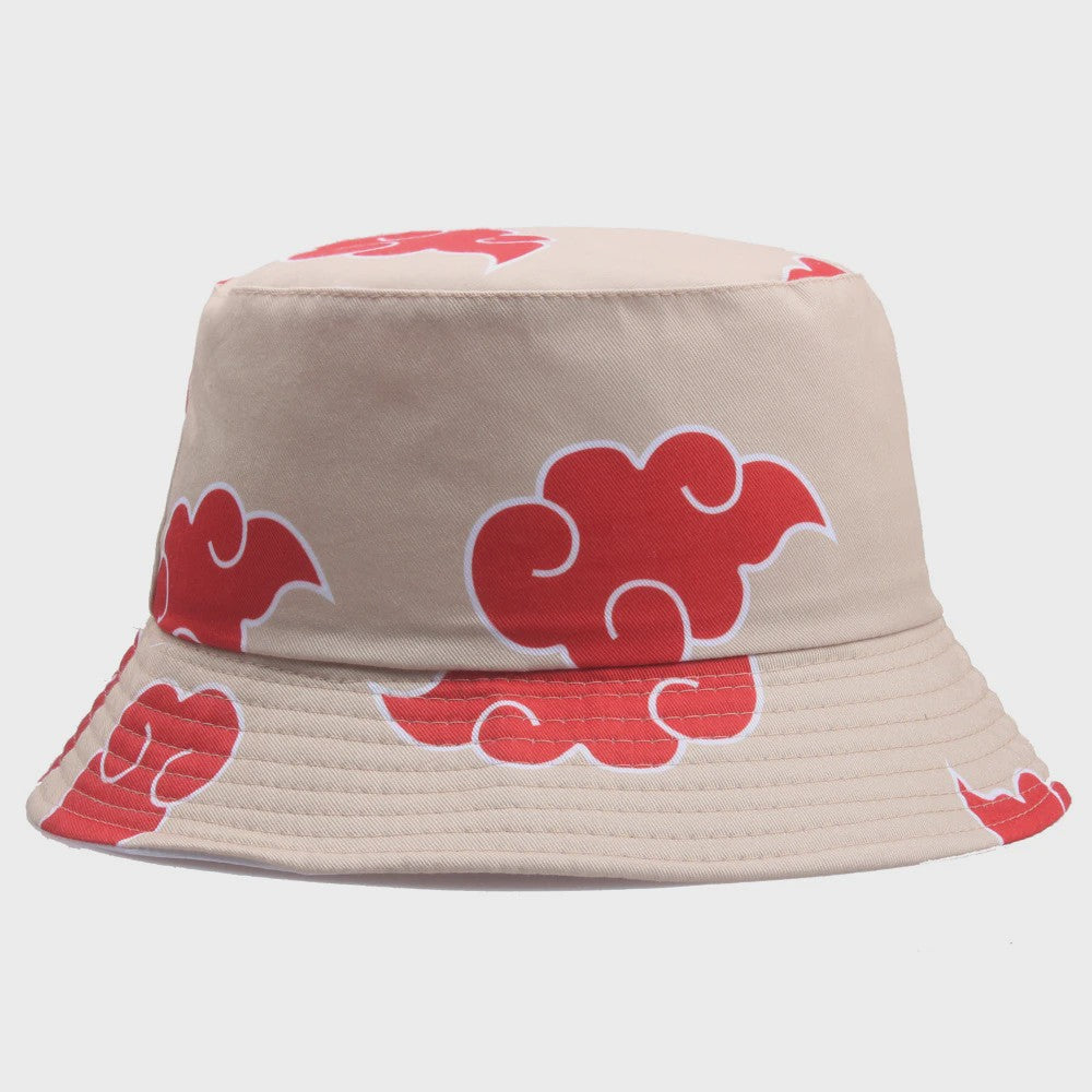 Unieke Bucket Hat met Japanse Wolk Print - Zonbescherming en Stijl