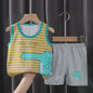 Zomer Set Kinderen: Katoenen Mouwloos Vest & Shorts met Leuke Prints