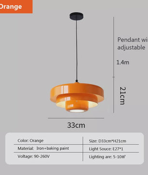 Retro Oranje Plafondlamp - Stijlvolle Hanglamp voor Eetkamer, Restaurant & Bar