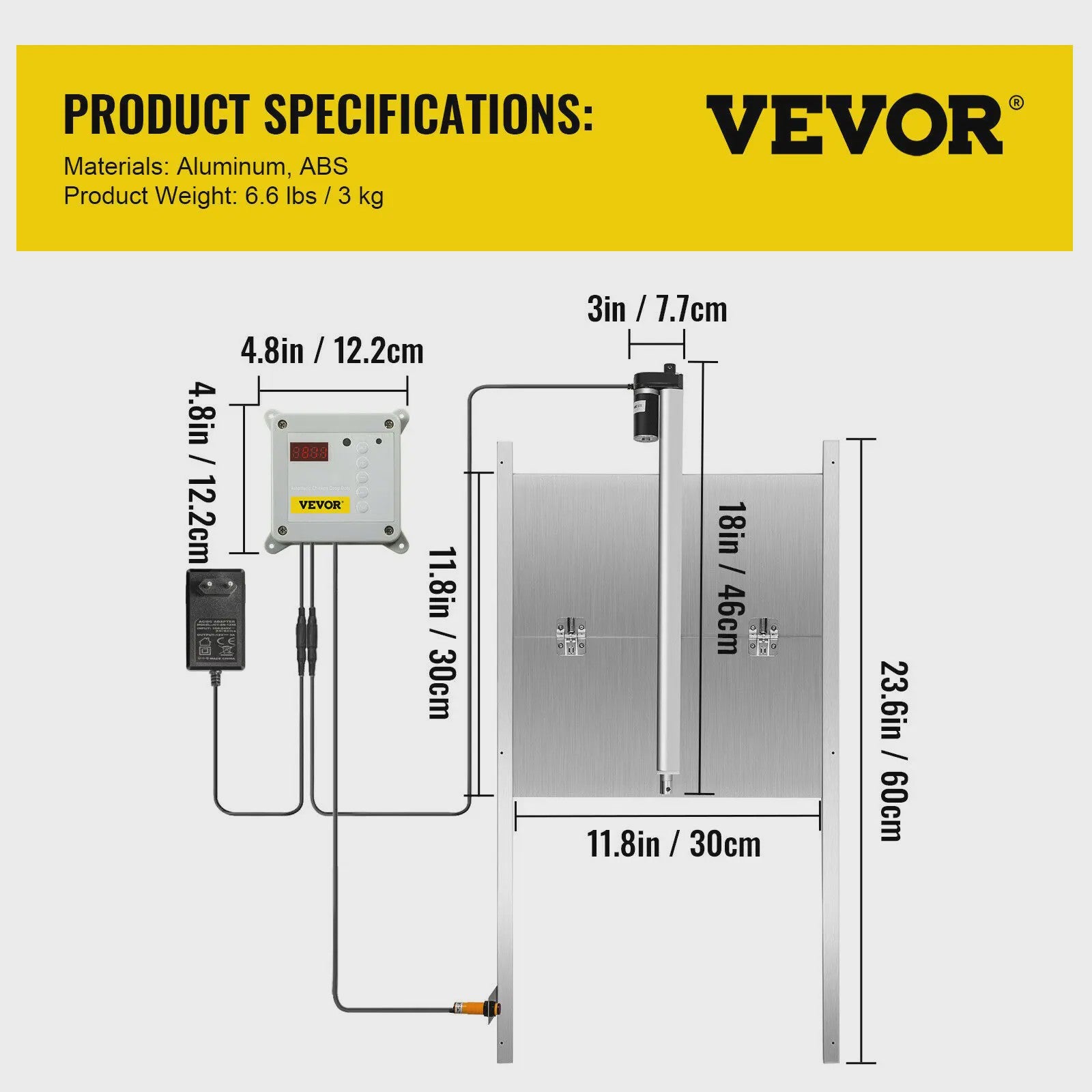 Automatische Kippenhok Deur met Timer, Lichtsensor & 2 Afstandsbedieningen