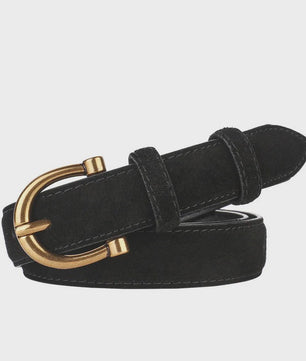 Luxe Suède Riem voor Dames met Stijlvolle Gouden Gesp - Echt Leer