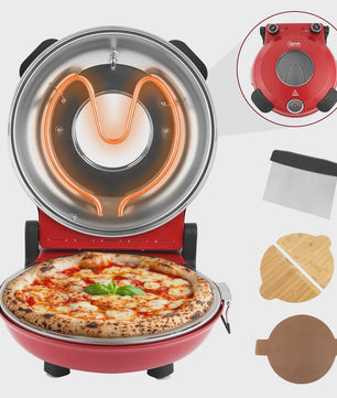 Elektrische Pizzaoven 12 Inch - 1200W met Keramische Steen & Precisie Temperatuurregeling tot 420°C