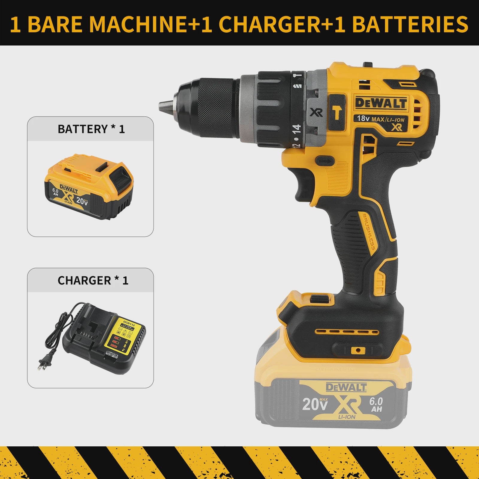 DeWalt DCD796 Accuboormachine 20V Brushless - 2200 RPM, 70Nm, 14+1 Koppeling