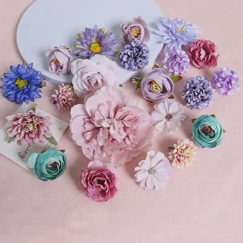 Mix van Zijden Kunstbloemen: Rozen & Meer voor Bruiloft, Huisdecoratie & DIY Knutselen
