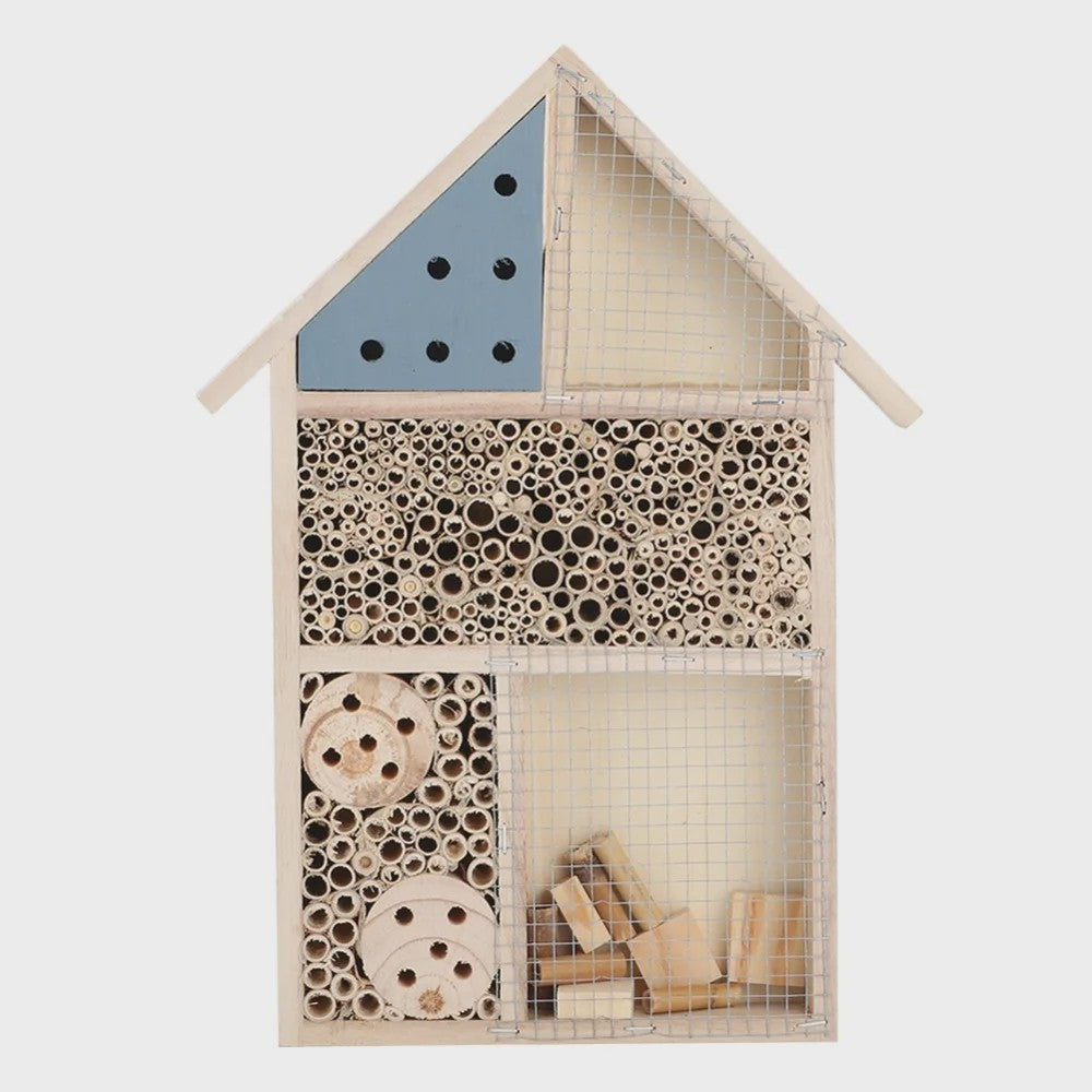 Houten Insectenhotel voor Tuin - Veilig Bijenhotel met Diverse Tunnels
