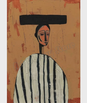Abstract Afrikaanse Vrouwen Poster Canvas Schilderij - Etnisch Hedendaags Woondecoratie