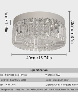 Luxe Kristallen Plafondlamp Goud - Moderne LED Verlichting voor Woonkamer (Ø 40/50cm)