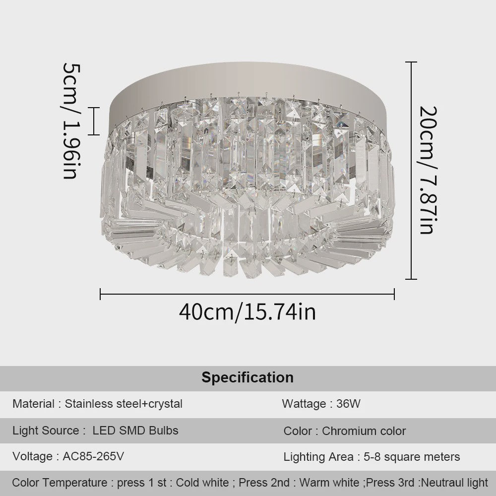 Luxe Kristallen Plafondlamp Goud - Moderne LED Verlichting voor Woonkamer (Ø 40/50cm)