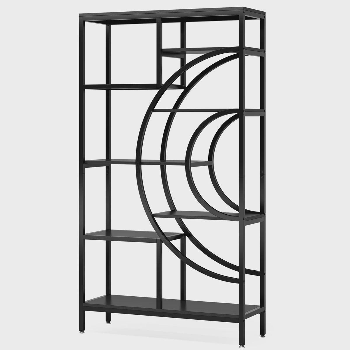Stijlvolle 8-laags Geometrische Boekenkast met Metaal Frame - Open en Staand Ontwerp (71 inch)