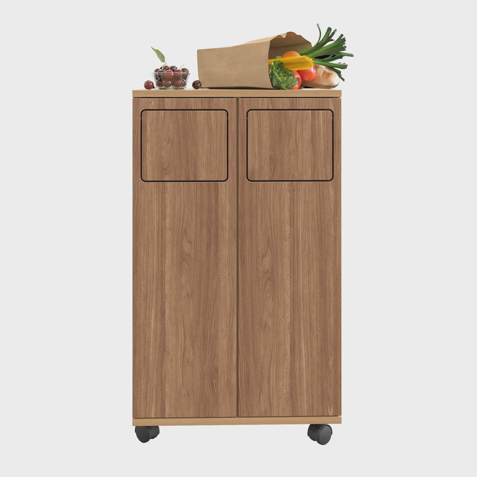 Keuken Afvalscheidingskast met Wielen - Verborgen Opslag & Dubbele Deuren