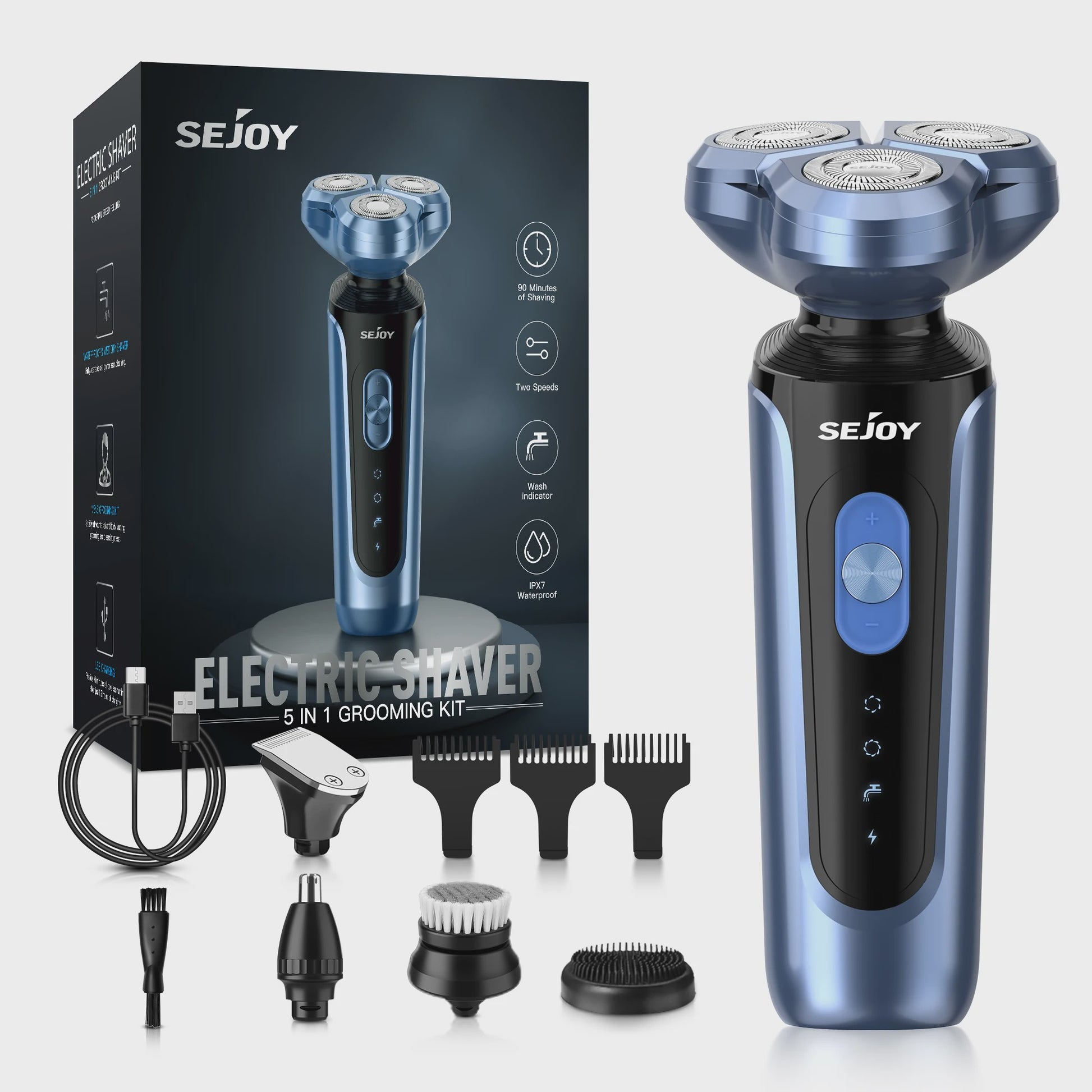 Elektrisch Scheerapparaat voor Mannen: 5-in-1 Multifunctioneel, Waterdicht & Oplaadbaar
