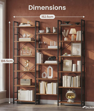 Stellingkast met 17 Vakken en Verstelbare Planken - Metaal Frame Boekenkast