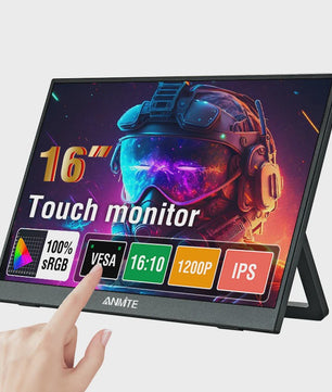 16-inch Draagbare Monitor met Touchscreen Optie, 1200P HDR IPS, Type-C & HDMI - Ideaal voor Gaming en Productiviteit